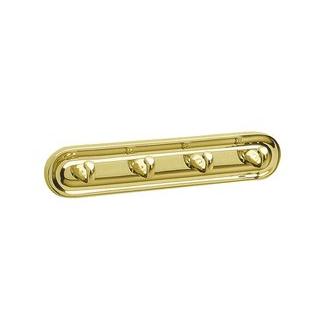 Smedbo V259 1 3/4 in. 4 Hook Towel Hook in Polished Brass Villa Collection Collection